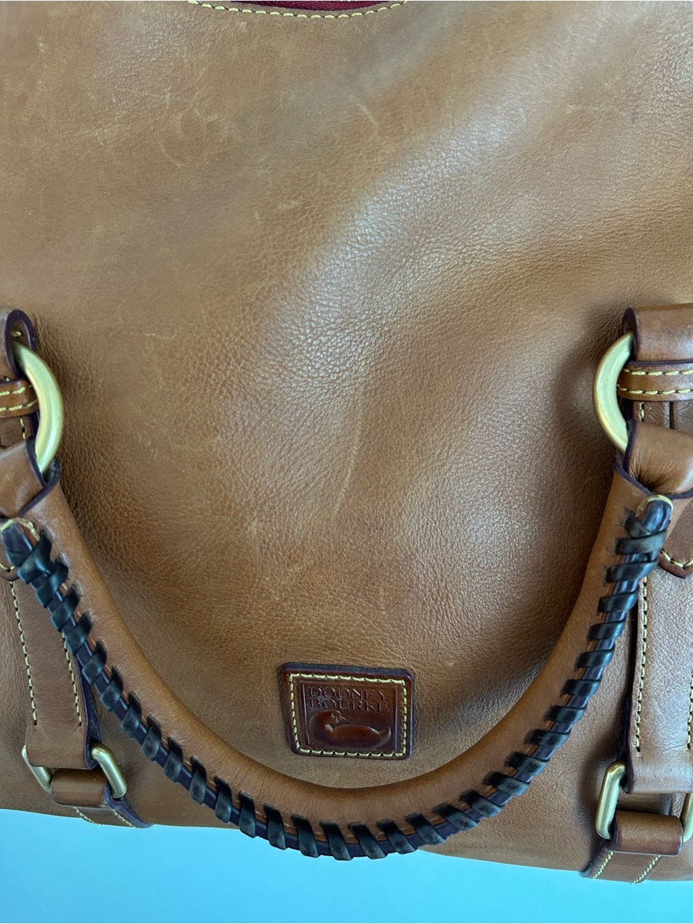 Dooney & Bourke Leather Florentine Large Satchel with Tassel Accents - Picture 10 of 15